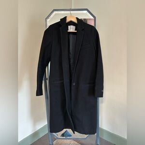 Everlane Black Men's Pea Coat - Single-Breasted Wool Blend